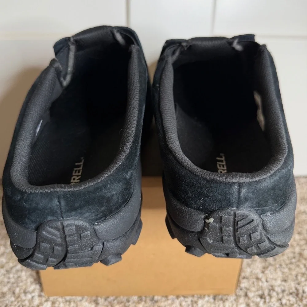 Merrell Mens Jungle Moc Explorer Black Suede Slip On Shoes Worn Once Size 13